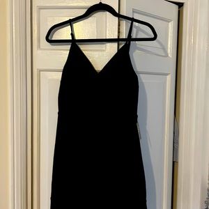 Black Express cami dress with flutter hem